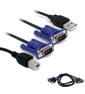 Kwm Switch Kablo 1.5 Metre Vga Erkek-Erkek + Usb + Printer