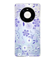 Huawei Mate 40 Pro Uyumlu Kapak Flowers Tasarımlı Şeffaf Silikon Kılıf