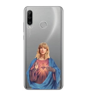 Huawei P30 Lite Uyumlu Taylor Swift Desenli Şeffaf Telefon Kılıfı