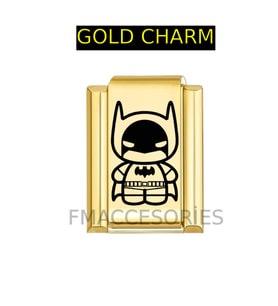 Italyan Charm Çelik Batman Charmı Gold Renk 1 Adet