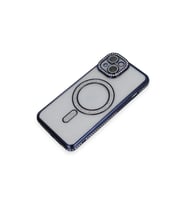 İphone 13 Kılıf Joke Simli Magneticsafe Kılıf - Lacivert