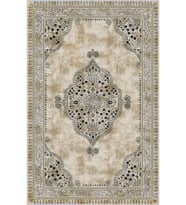Eliana Home Baskılı, Yıkanabilir Kaymaz Taban Salon Halısı LNA0306-SD482 100x150 cm (Bej)