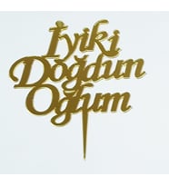Iyiki Doğdun Oğlum Pleksi Süs Altın