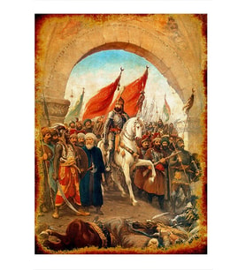Ahşap Tablo Fatih Sultan Mehmetin Istanbul Model Ahşap Tablo