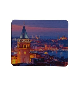 Galata Kulesi Manzara Desenli Kaymaz Taban Optik Bilgisayar Notebook Mouse Pad Maus Ped 17,5x21,5cm