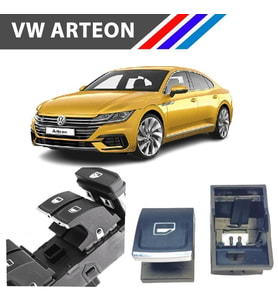 VW Arteon Cam Açma Düğme Tuş Butonu Krom Uçlu 1 Adet 2017 Sonrası