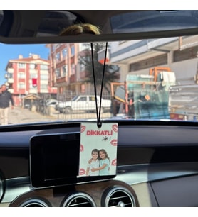 Kişileştirilir öpücüklü dikkatli sür araba süsü, aksesuar, kişiye özel tasarım fotoğraflı kokusuzdur (Beyaz)