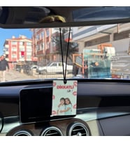 Kişileştirilir öpücüklü dikkatli sür araba süsü, aksesuar, kişiye özel tasarım fotoğraflı kokusuzdur (Beyaz)