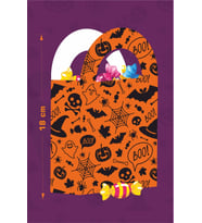 Halloween Turuncu Siyah Çanta 18x10 cm *8'li Paket
