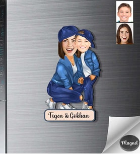Kişiye Özel Anneler Günü Ahşap Magnet -7
