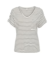 ONLIBEN S/S MOSTER V-NECK GLITTER TOPJRS (Beyaz-Siyah)