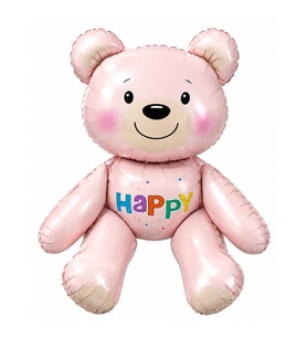 Happy Pembe Ayıcık Folyo Balon