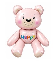 Happy Pembe Ayıcık Folyo Balon