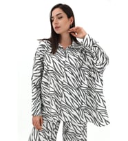 Zebra Desenli Alt Üst İkili Takım - Siyah