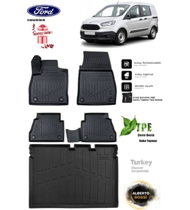 Ford Courier 2022 Araca Özel 3D Paspas Ve 3D Bagaj Havuzu