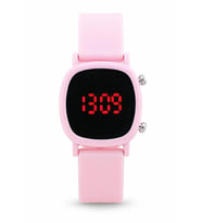 Saattino Pembe Dijital Kız Çocuk Kol Saati Led Ekran Cüzdan Hediyeli ST-304408