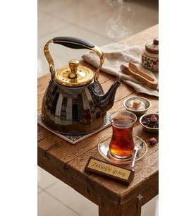Siyah 3 litre Çaydanlık SİYAH Paslanmaz Çelik Çaydanlık Aynalı Gövde Ergonomik Sap 5 Katmanlı Kapsül Taban İTHAL DEMLİK ithal çaydanlık