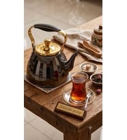 Siyah 3 litre Çaydanlık SİYAH Paslanmaz Çelik Çaydanlık Aynalı Gövde Ergonomik Sap 5 Katmanlı Kapsül Taban İTHAL DEMLİK ithal çaydanlık