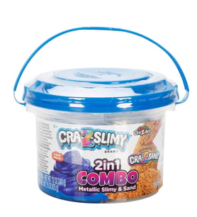 Cra-Z-Slimy Metalik Slime ve Oyun Kumu Seti – 2'si 1 Arada Eğlence Kovası