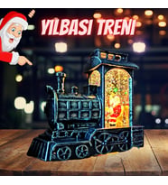 Işıklı Yılbaşı Treni Gece Lambası Noel Baba (Sarı)