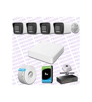 Provzen Hikvision 4 IP 4MP Hibrit ColorVu Güvenlik Kamerası Seti Olay Anında bildirim