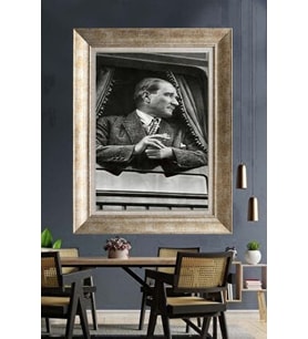 Gümüş Çerçeveli Atatürk Tablo ds410