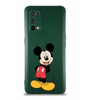 Realme 7 Pro Soft Premier Kapak Mickey Mouse-B Tasarımlı Silikon Kılıf - Yeşil (Şeffaf)