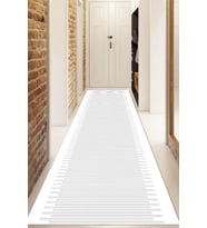 Dijital Baskılı Kaymaz Taban Yıkanabilir Modern Yolluk Ve Koridor Halısı NDU-SD-316 (Beyaz)