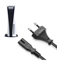 PS5 Güç Kablosu Playstation 5 Uyumlu Güç Kablosu Power 2 pin Kablo (Siyah)