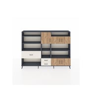 Arges Dolap 13 Raflı 3 Çekmeceli 5 Kapaklı 220x30x163 Antrasit-Çam/Aytaşı