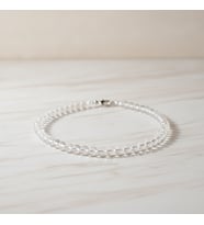 Kristal Kuvars 6 mm Dizi Doğal Taş Kolye