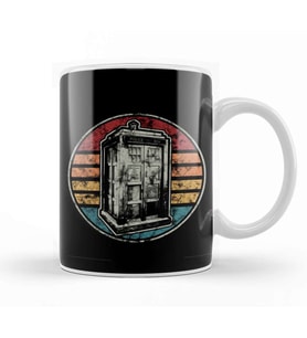 Vintage Police Box Kupa Bardak Porselen