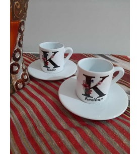 Kişiye Özel Baş Harf Ve İsim Yazılı Kahve Fincanı ISIM4