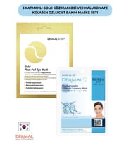 3 Katmanlı Gold Göz Maskesi ve Hyaluronate Kolajen Özlü Cilt Bakım Maske Seti