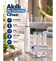 Lexroo Sonic Titreşimli Akıllı Diş Temizleme Cihazı Type C Şarjlı 5 Kademeli Temizleme Sistemi