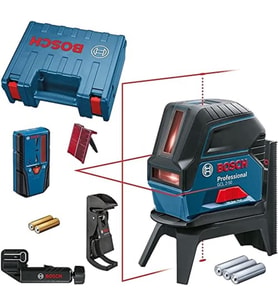 Professional GCL 2-50 Çapraz Çizgi Lazeri, 50 metre, LR6 Lazer Alıcı, Mavi