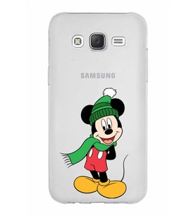 Samsung Galaxy J5 Kapak Mickey Mouse Tasarımlı Şeffaf Silikon Kılıf