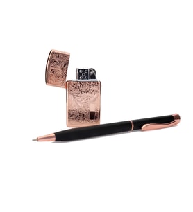 Premium İşlemeli Çakmak Kalem Seti (Rose)