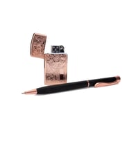 Premium İşlemeli Çakmak Kalem Seti (Rose)