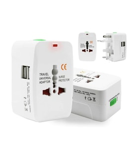 Evrensel Seyahat Fişi Akıllı PRİZ Adaptör 1000ma 2 USB Hepsi Bir Arada _Universal Travel Adapter
