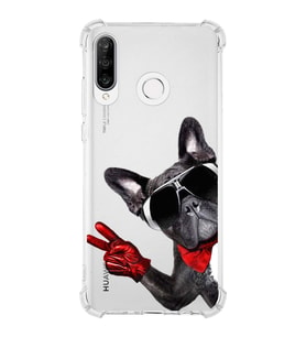 PrintiFy Huawei P30 Lite Uyumlu Köpek 2 Baskılı Şeffaf Köşe Korumalı Antişok Kılıf