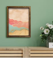 BK Gift Otel Odası Konseptli Doğal Masif Ahşap Çerçeveli Tablo 30x40cm-111