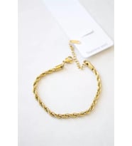Burgu Çelik Bileklik 3mm - Altın