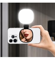 Manyetik LED Dolgu Işığı B13, 2'si 1 Arada Aynalı Selfie Işığı, 3 Işık Modu (Beyaz/Sıcak/Nötr), Parlaklık Ayarlı, 360° Dönebilir, Teleskopik Ayarlanabilir, 600mAh Şarjlı B13