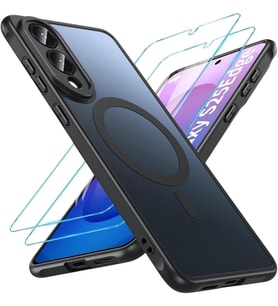 Samsung ile uyumlu Galaxy S25 Edge Kılıf Mat Magsafe ile uyumlu Şarj Özellikli Renkli Kenarlı + Ekran Koruyucu Cam Set