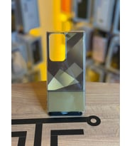 Samsung S23 Ultra Uyumlu Kristal Görünümlü Geometrik Desenli Parlak Kılıf (Sarı)