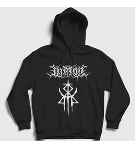 Presmono Unisex Siyah Logo Lorna Shore Kapüşonlu Sweatshirt 443008tt