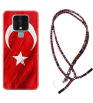 Tecno Camon 16 18P Pova Kılıf Boyun Asklı Rasta Silikon Şanlı Türk Bayrağı 4 1401