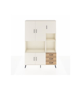 Arges Dolap 9 Raflı 3 Çekmeceli 5 Kapaklı 132x30x195 Aytaşı-Aytaşı/Çam