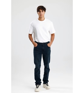 #ErkekJean Straight Fit Koyu Indigo Denim Rahat Konforlu Clint50 Erkek Jean Pantolon